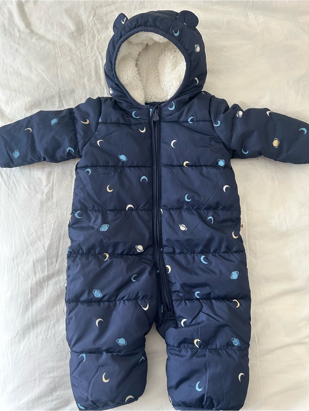 GAP Baby ColdControl Max Snowsuit 0-3 Months Navy Blue Space Stars
